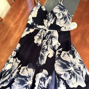 Windsor, long, spaghetti strap, flowy dress.
